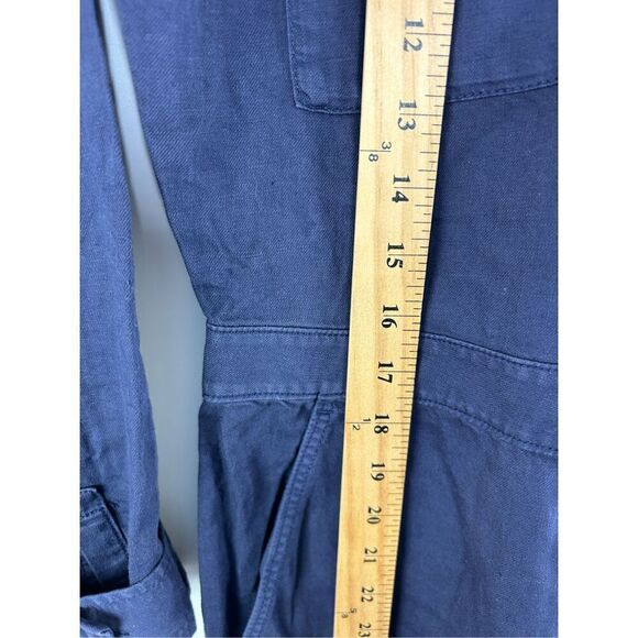 Outerknown SEA Suit Navy Jumpsuit Long Sleeve Button‎ Linen Blend Coveralls XS - Picture 8 of 13